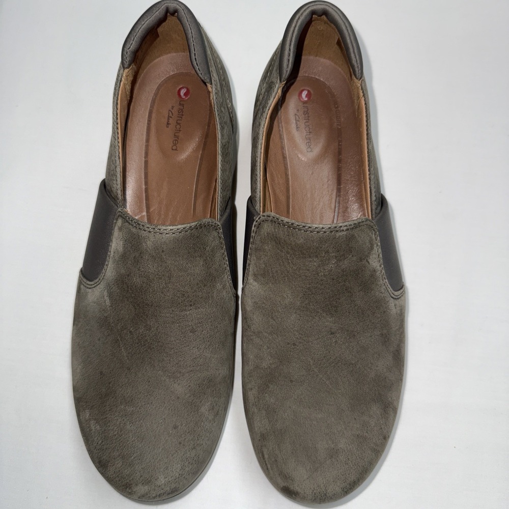 Clarks Unstructured Women's Slip-On Shoes, Size 8.5, Greenish